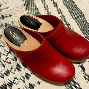 Red Swedish Hasbeens Clogs
